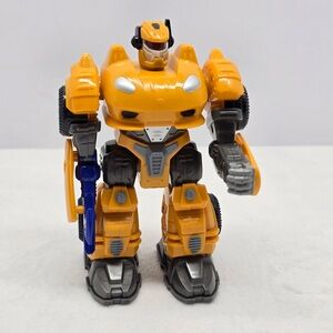 Transforming Robot Yellow Light Up Toy